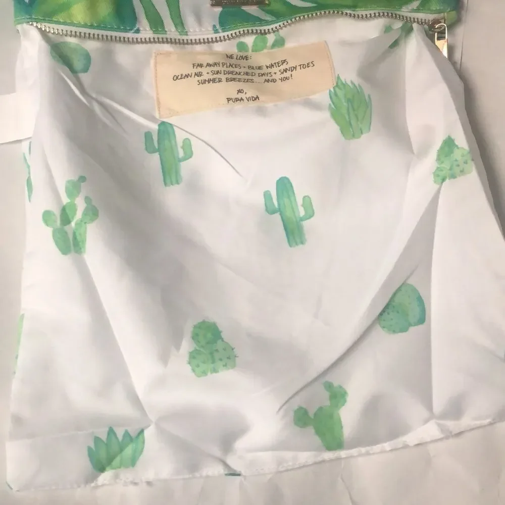 Pura Vida Monstera Leaf Print Toiletry Cosmetic Bag
